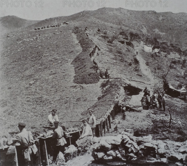 Rifle trenches in the Green Mountains Art album Manchuria Russo-Japanese War 1906