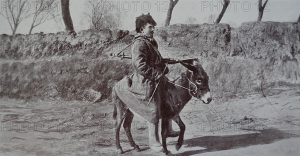 Orderly on a donkey Art album Manchuria Russo-Japanese War 1906
