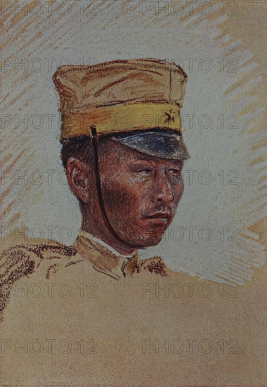 Japanese Drawing by Nikolai Kravchenko (1867-1941)