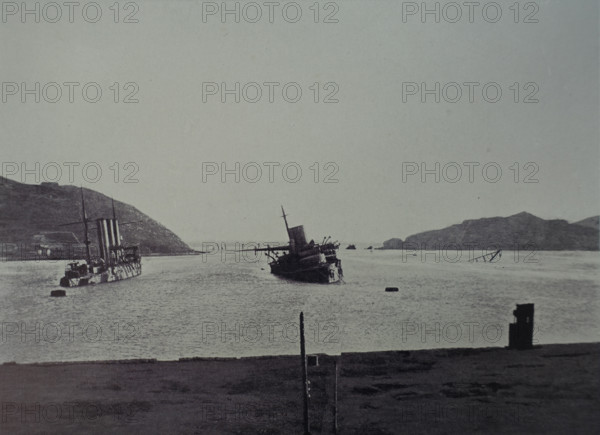 View of Russian battleships after the bombardment Photograph by Lieutenant Kondrashov