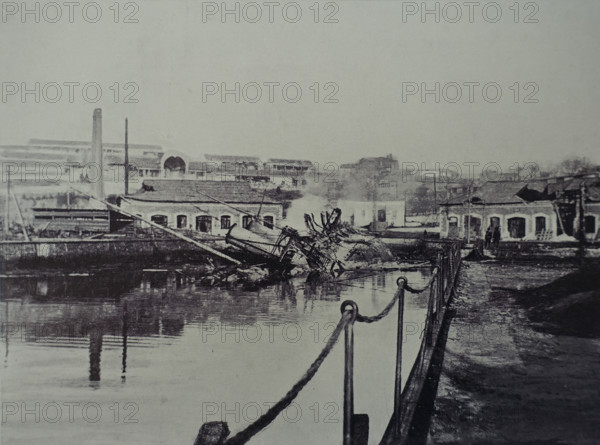 The transport Amur sunk in the dock Photograph by Lieutenant Kondrashov