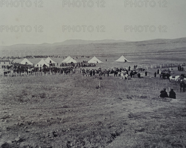 The Japanese commanders' tents at Port Arthur 1904 Photograph by Lieutenant Kondrashov