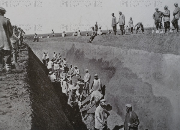 Work on the outer ditch in the redoubt