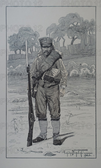 Japanese soldier in summer uniform Alexander Vladimirovich Makovsky (1869-1924)