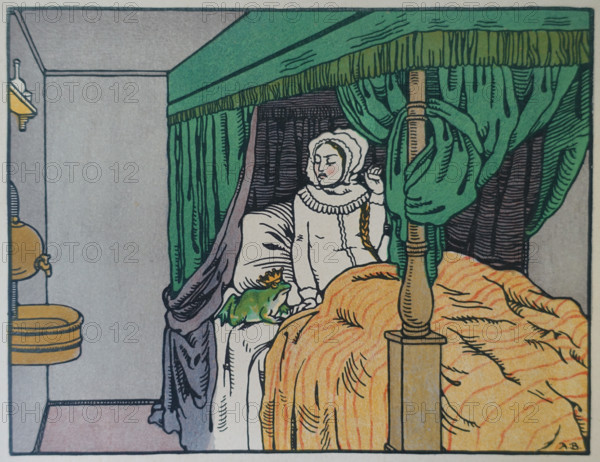 Illustration from book ""The Tale of the Frog Prince"" 1914 Drawing by AK Westfalen