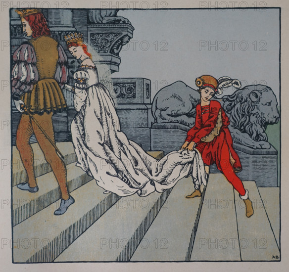 Illustration from book ""The Tale of the Frog Prince"" 1914 Drawing by AK Westfalen