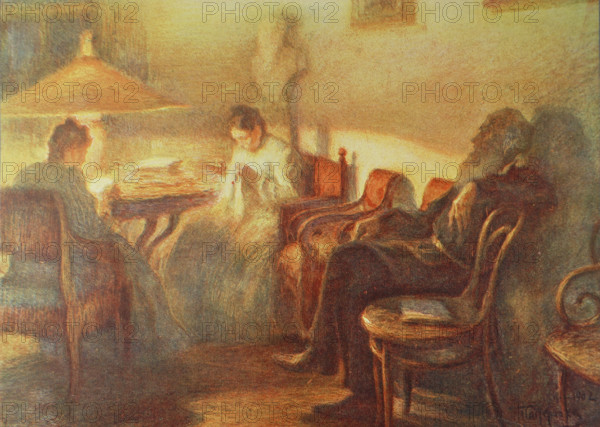 Count Leo Tolstoy and his family By Leonid Osipovich Pasternak (1862-1945)