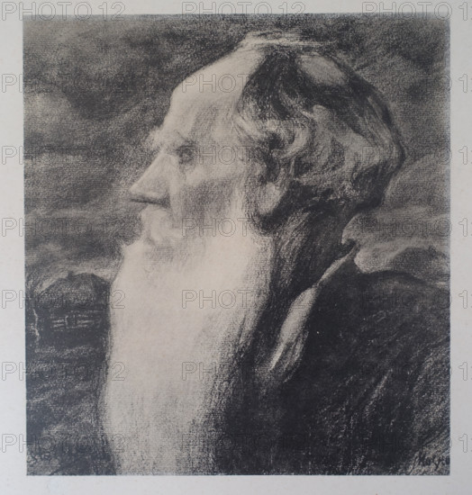 Portrait of Leo Tolstoy  By Leonid Osipovich Pasternak (1862-1945) 1903