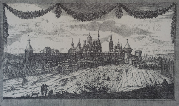 Novospassky Monastery Bernard Picart (1673-1733) Engraving before 1715
