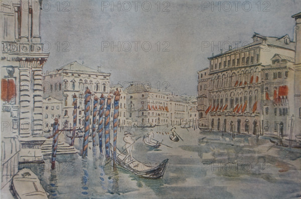 Venice Gray day Grand Canal 1911 Italy Ostroumova-Lebedeva Anna Petrovna (1871-1955)