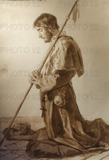 Praying Pilgrim Late 1820s Bryullov Karl Pavlovich (1799-1852) Italian album