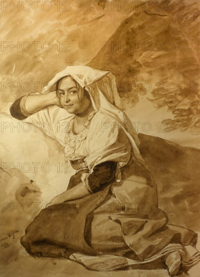 Italian woman from Palestrina 1829 Bryullov Karl Pavlovich (1799-1852) Italian album