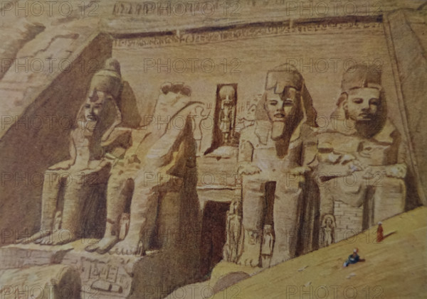Abu Simbel Illustration from the book ""In the Land of Amon-Ra Essays on Egypt"" Author AN Lvov