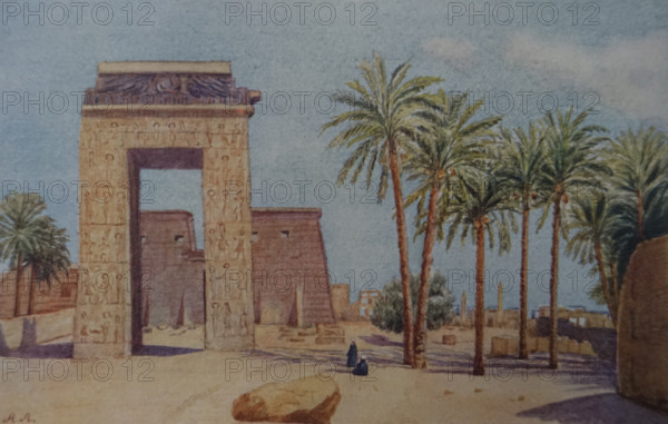Temple of Khonsu at Karnak Illustration from the book ""In the Land of Amon-Ra Essays on Egypt"" Author AN Lvov 1911