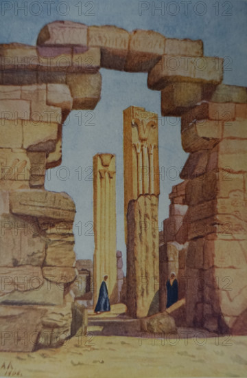 Columns in the Temple of Amun at Karnak Illustration from the book ""In the Land of Amon-Ra Essays on Egypt""  1911