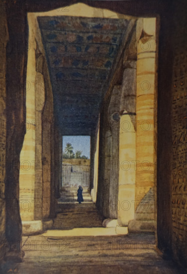 Interior of the temple of Pharaoh Seti I (1294-1279) in Abydos Illustration from the book ""In the Land of Amon-Ra Essays on Egypt"" Author AN Lvov  1911
