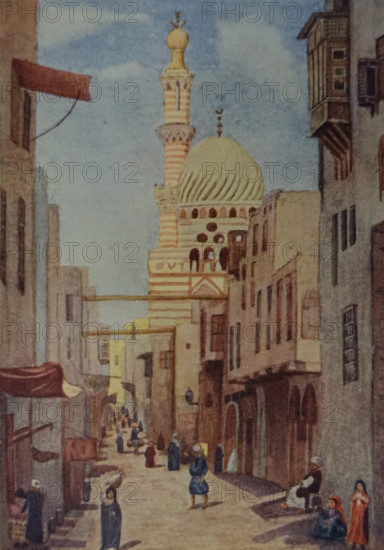 Street in Cairo Illustration from the book ""In the Land of Amon-Ra Essays on Egypt"" Author AN Lvov 1911