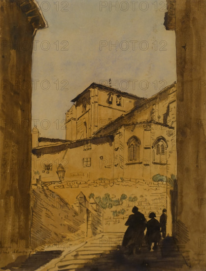 Street in Burgos, Spain 1914 Anna Ostroumova-Lebedeva (1871-1955) Watercolour