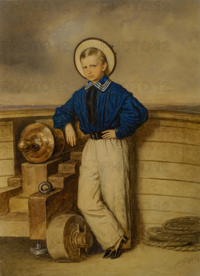 Sailor Boy Portrait of Grand Duke Alexei Alexandrovich (1850-1908) 1860 Sokolov Petr Petrovich (1821-1899)