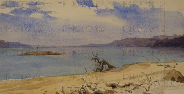 The Dead Sea 1882 Polenov Vasily Dmitrievich (1844-1927) Watercolour on paper