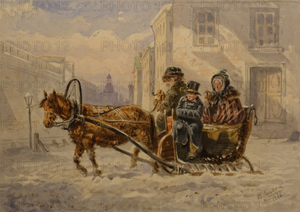 Remnants of former greatness 1876 Makovsky Vladimir (1846-1920) Watercolour