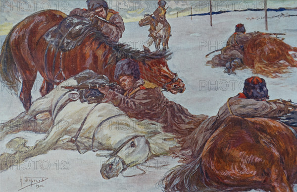 Shootout between the Don Cossacks and the Honghuzes (ethnic Chinese) Nikolai Vasilyevich Pirogov (1872-1955)