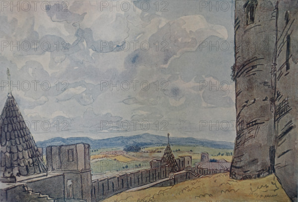 Carcassonne Tiles towers 1914 Ostroumova-Lebedeva Anna Petrovna (1871-1955)