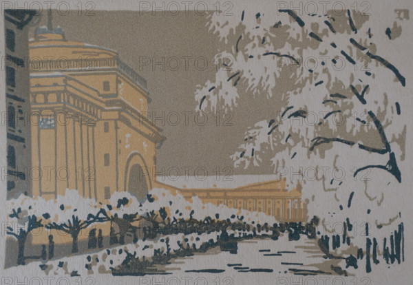 The Senate building under snow 1909 Saint Petersburg Ostroumova-Lebedeva Anna Petrovna (1871-1955)