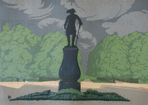 Monument to Emperor Paul I 1903 Gatchina Ostroumova-Lebedeva Anna Petrovna (1871-1955)