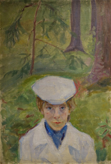 Portrait of Elena Guro (1877-1913), the artist's wife 1910s Mikhail Vasilyevich Matyushin (1861-1934)