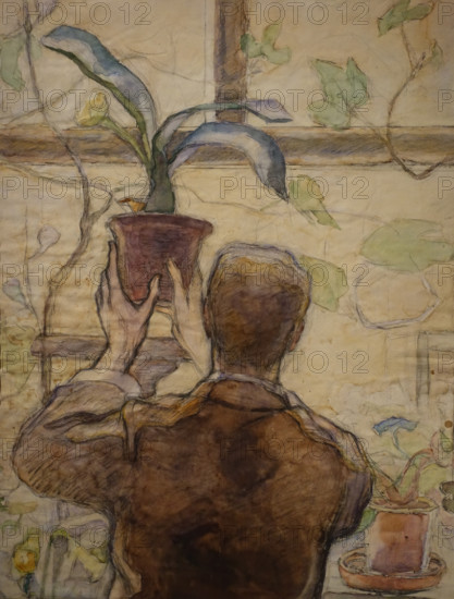 Portrait of Mikhail Matyushin (1861-1934) 1910s Elena Genrikhovna Guro (1877-1913)