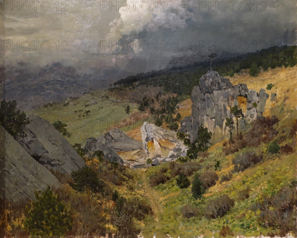 In the Crimean Mountains Study 1886  Isaac Ilyich Levitan (1860-1900) Oil on canvas