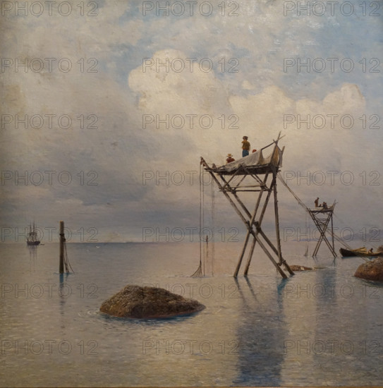 Fish factory on the Black Sea Catching mullet  in Crimea 1885 Lev Felixovich Lagorio (1826-1905)