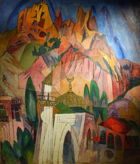 Old castle in Crimea Alupka 1916  Lentulov Aristarkh Vasilievich (1882-1943)