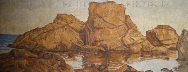 Brown Rocks Crimea Early of 20th century Tempera on canvas Voloshin Maxiimilian Aleksandrovich (1877-1932)