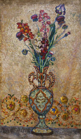 Still Life Flowers in a Vase Late 1900s Mashkov Ilya Ivanovich (1881-1944)