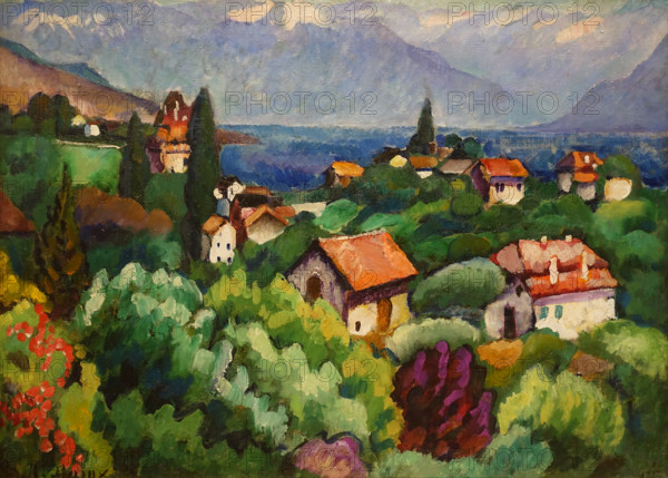 Landscape with Rooftops Switzerland 1914 Mashkov Ilya Ivanovich (1881-1944)