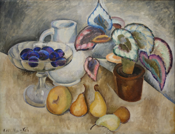 Still Life with a White Jug and Fruits 1912-1913 Mashkov Ilya Ivanovich (1881-1944)