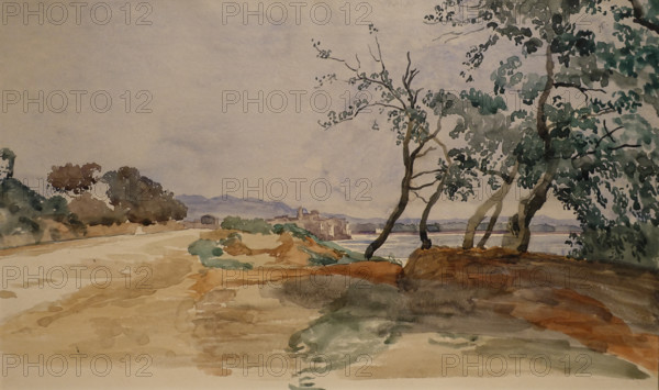 Italian landscape Nettuno  Second half of the 1840s - 1850s Watercolor, graphite pencil on paper