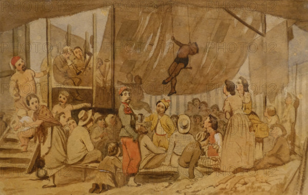 Fair Booth in Paris 1863 Vasiliy Perov (1833-1882)