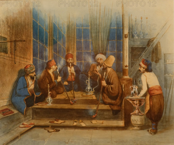 Coffee House in Constantinople 1844 Mikhail Scotti (1814-1861)