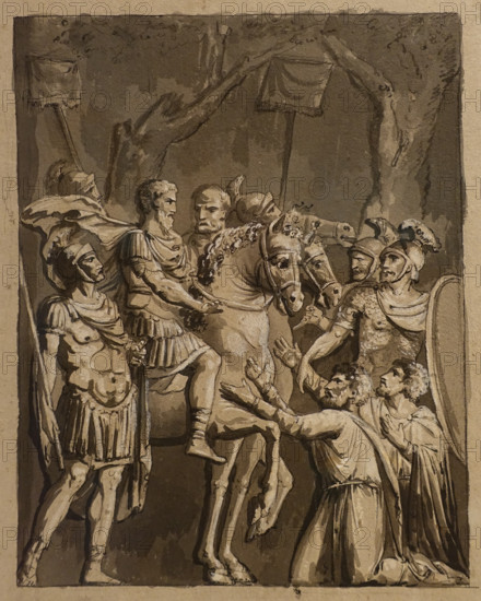 Emperor Marcus Aurelius Grants Mercy to Germanic Prisoners Late 1780s Aleksey Volkov (1762-not earlier than 1789)