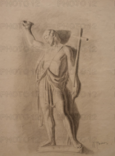John the Baptist 1864 Ilya Repin (1844-1930) Graphite pencil on paper