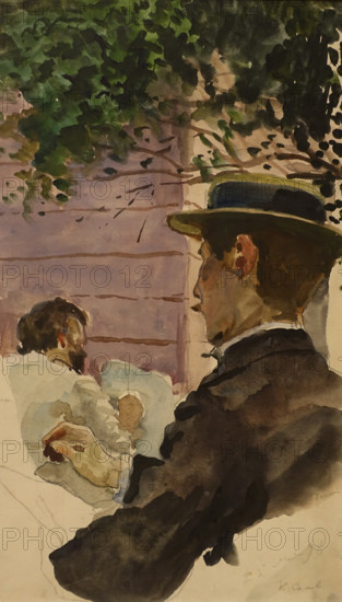 Aleksandr Benois and Leon Bakst, the Artists, at Work 1896 Konstantin Somov (1869-1939)