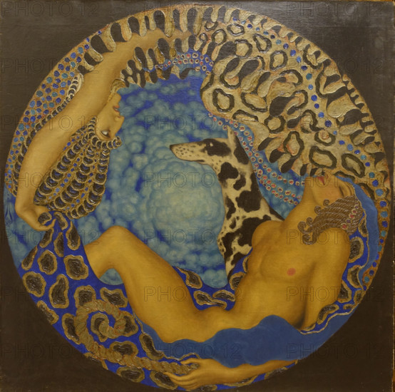 Artemis and the Sleeping Endymion 1917 Nikolai Konstantinovich Kalmakov (1873-1955)