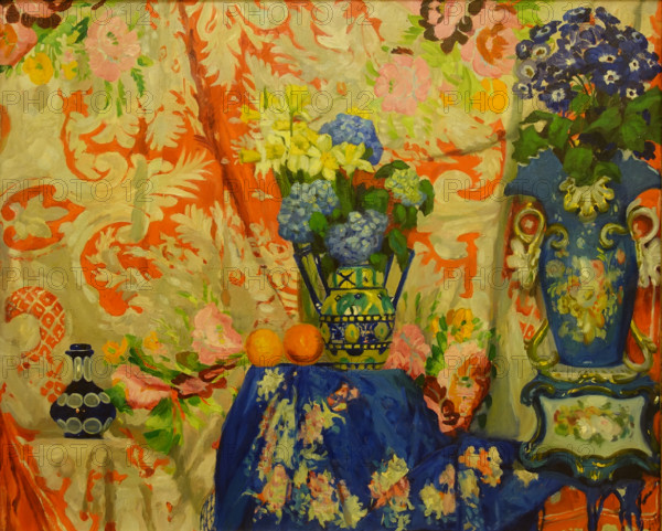 Still life Precious Fabrics 1918 Alexander Fedorovich Gaush (1873-1947)