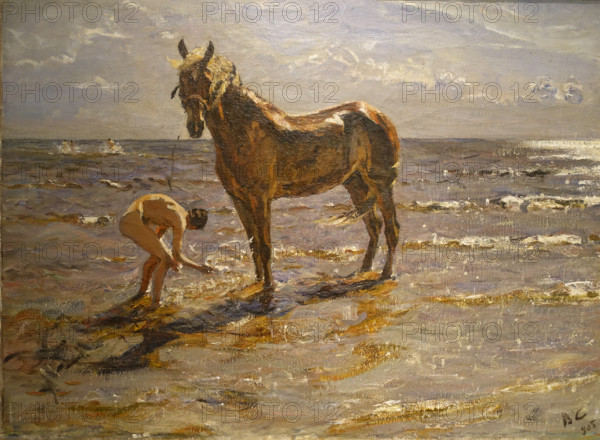 Bathing a Horse 1905 Valentin Aleksandrovich Serov (1865-1911)