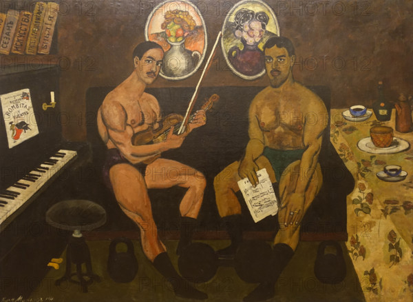 Self-Portrait and Portrait of Pyotr Konchalovsky (1876-1956) 1910 Ilya Ivanovich Mashkov (1881-1944)