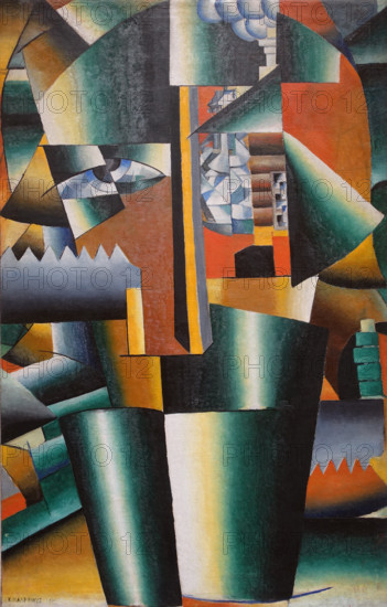 Portrait of Ivan Vasilyevich Klyun (1878-1942) Malevich Kazimir (1879-1935) Improved Portrait of Klyun Builder 1913
