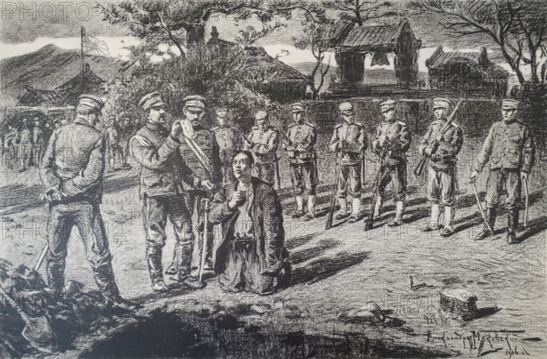 The feat of Private Vasily Ryabov of the 284th Chembar Infantry Regiment Alexander Vladimirovich Makovsky (1869-1924)